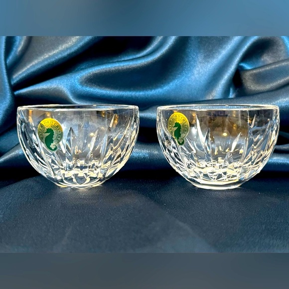 Set of 2 Waterford Crystal Condiment Set - Two Bowls 3 in Diameter NEW in Box - Picture 2 of 16